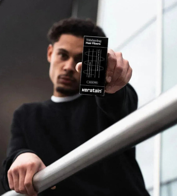 3x Keratain hair fibers + free Keratain pomade – Black (25 gr) - Hairgivers