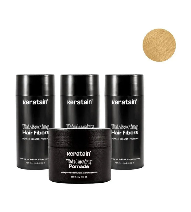 3x Keratain hair fibers + free Keratain pomade – Blonde (25 gr) - Hairgivers