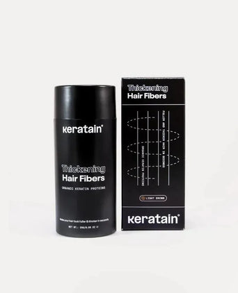 3x Keratain hårfibre + gratis Keratain pomade - Lysebrun (25 gr) 3x Keratain hair fibers + free Keratain pomade – Light brown (25 gr) - Hairgivers