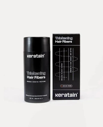 3x Keratain hårfibre + gratis Keratain pomade - Medium brun (25 gr) 3x Keratain hair fibers + free Keratain pomade – Medium brown (25 gr) - Hairgivers