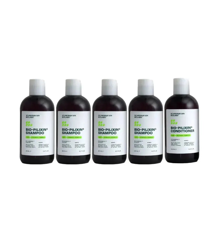 4x Scandinavian Biolabs shampoo (women) + free conditioner - Hairgivers