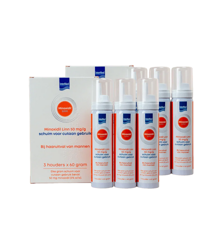 Linn Minoxidil 5% espuma pacote de 6 (6x60 gr)