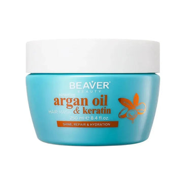 Beaver Masque capillaire réparateur à l'huile d'argan et à la kératine (250 ml) Beaver Argan Oil & Keratin repair hair mask (250 ml) - Hairgivers