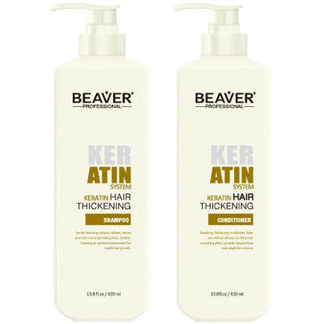 Shampoo + balsamo alla cheratina Beaver (410 ml) Beaver keratin shampoo + conditioner (410 ml) - Hair Growth Specialist