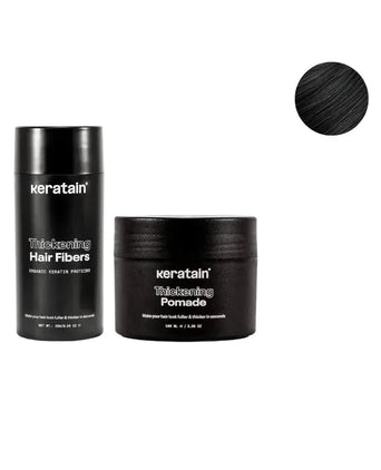 Pomada Keratain + Fibras capilares Keratain - Preto (25 gr) Keratain pomade + Keratain hair fibers – Black (25 gr) - Hairgivers