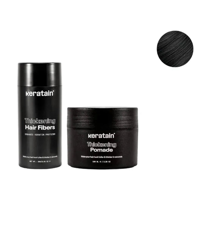 Keratain pomade + Keratain hair fibers – Black (25 gr) - Hairgivers