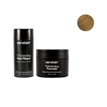 Keratain pomade + Keratain fibre per capelli - Biondo scuro (25 gr) Keratain pomade + Keratain hair fibers – Dark blonde (25 gr) - Hair Growth Specialist