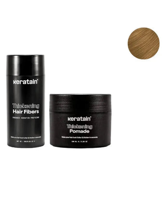 Pomada Keratain + Fibras capilares Keratain - Louro escuro (25 gr) Keratain pomade + Keratain hair fibers – Dark blonde (25 gr) - Hairgivers