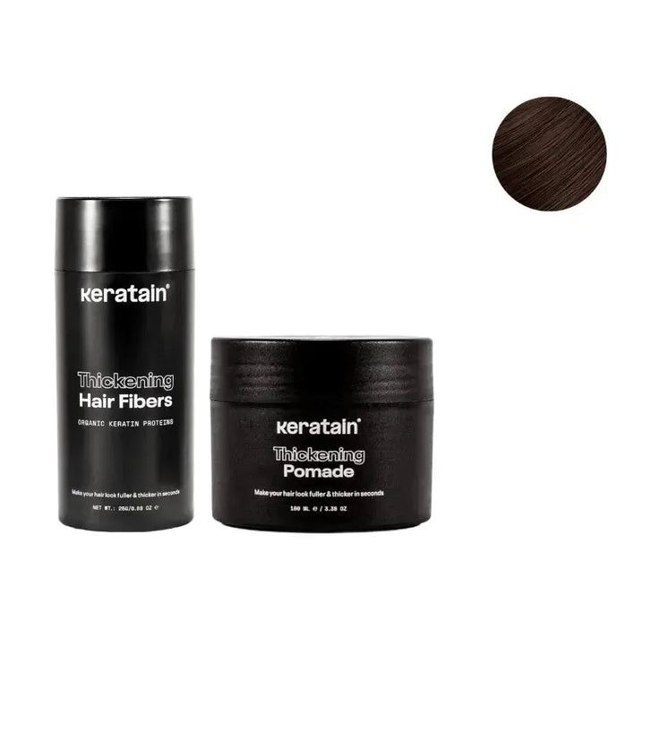 Keratain pomade + Keratain hair fibers – Dark brown (25 gr) - Hairgivers