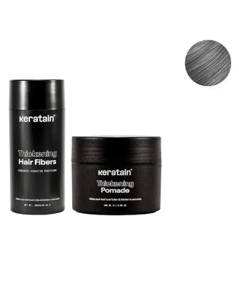 Pomada Keratain + Fibras capilares Keratain - Cinzento (25 gr) Keratain pomade + Keratain hair fibers – Gray (25 gr) - Hairgivers