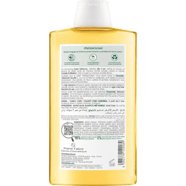Klorane shampoo per riflessi biondi alla camomilla (400 ml) Klorane shampoo for blonde highlights Chamomile (400 ml) - Hair Growth Specialist