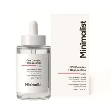 Minimalist CPH Complex + Oligopeptide 0,8 % serum mot flass i hodebunnen Minimalist CPH Complex + Oligopeptide 0.8% anti-dandruff scalp serum - Hairgivers