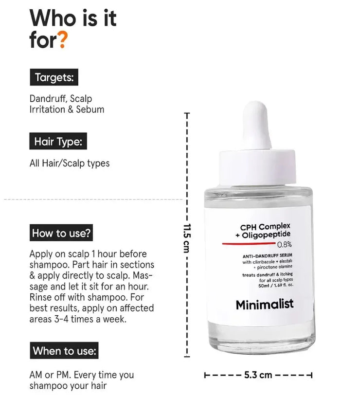 Minimalist CPH Complex + Oligopeptide 0.8% anti-dandruff scalp serum - Hairgivers