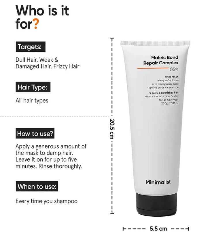 Minimalist Maleic Bond Repair Complex 05% hair mask - Hairgivers
