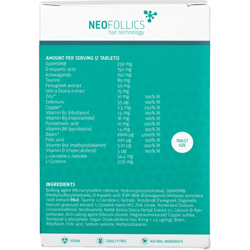 Pastillas Neofollics para el crecimiento de la barba Neofollics beard growth tablets - Hairgivers