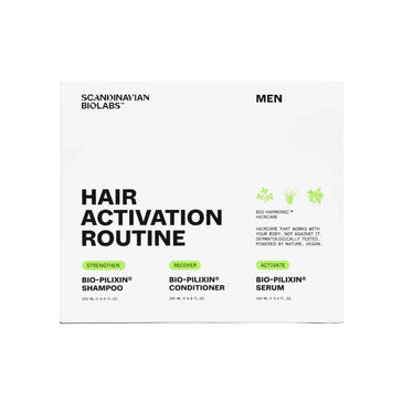 Scandinavian Biolabs Shampoo + hoitoaine + seerumi (miehet) Scandinavian Biolabs hair growth treatment (men) - Hairgivers