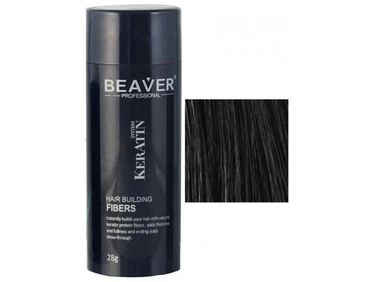 Beaver keratin hair building fibers - Black (28 gr) - Hairgivers