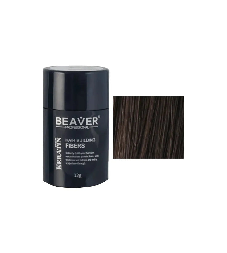 Beaver keratin hair building fibers - Dark brown (12 gr) - Hairgivers