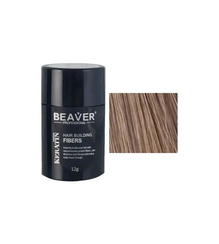 Beaver keratin hair building fibers - Light brown (12 gr) - Hairgivers