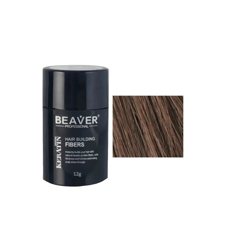 Beaver keratin hair building fibers - Medium brown (12 gr) - Hairgivers