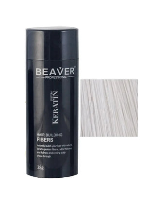 Beaver keratin hair building fibers - White (28 gr) Beaver keratin hair building fibers - White (28 gr) - Hairgivers
