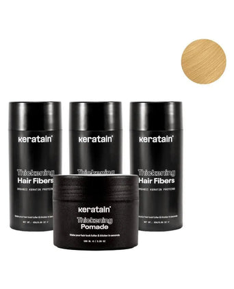 3x Keratain hair fibers + free Keratain pomade – Blonde (25 gr) - Hair Growth Specialist