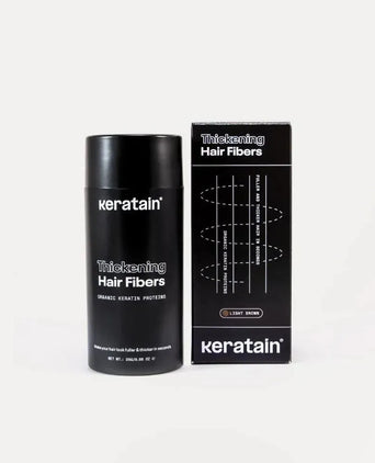 3x Keratain hair fibers + free Keratain pomade – Light brown (25 gr) - Hair Growth Specialist
