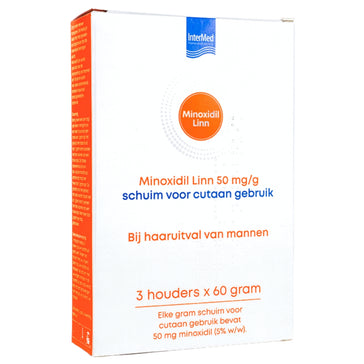 Linn Minoxidil 5% espuma pacote de 3 (3x60 gr)