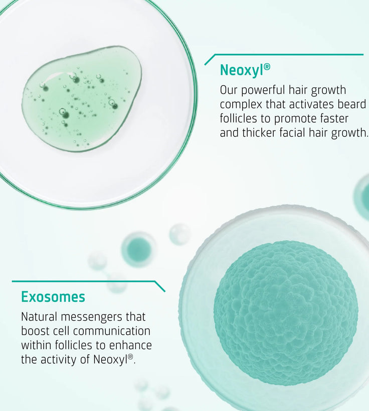 4x Neofollics serum för skäggtillväxt + gratis skäggrulle