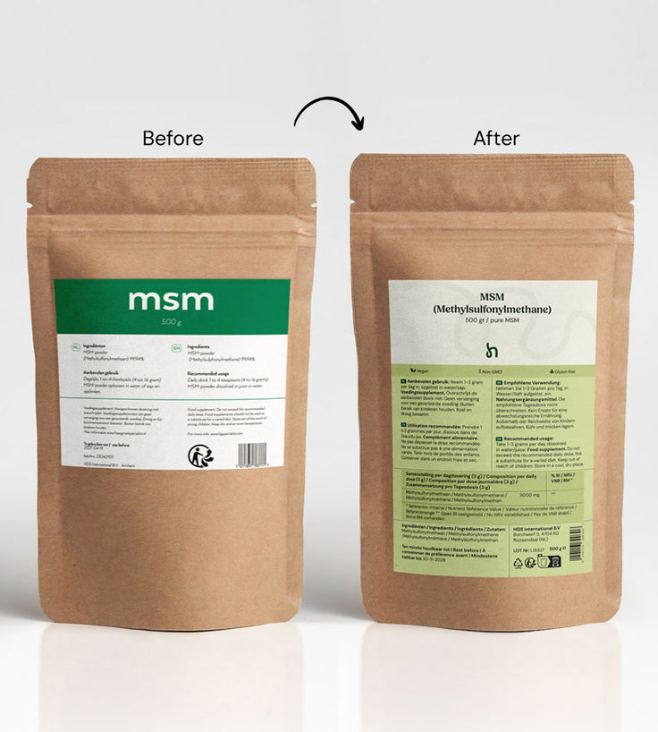 Hairgivers MSM-pulver (500 gram)