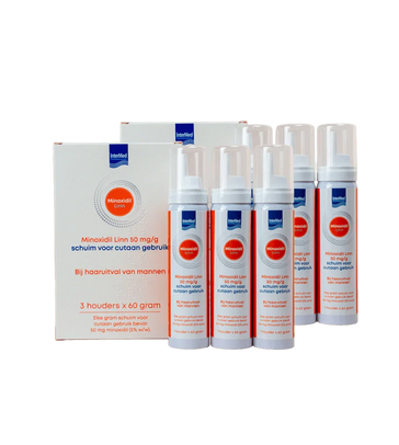 Linn Minoxidil 5% espuma pacote de 6 (6x60 gr) Linn Minoxidil 5% espuma pacote de 6 (6x60 gr)
