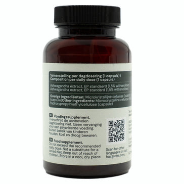 Hairgivers Suplemento de Ashwagandha 500 mg | 60 cápsulas (vegano)