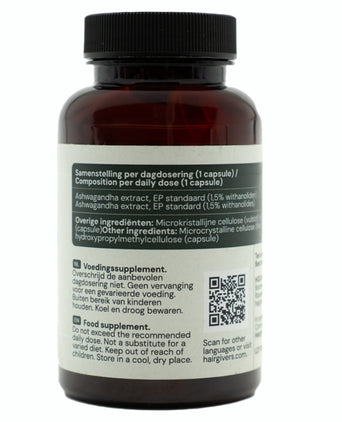 Hairgivers Ashwagandha suplement 500 mg | 120 kapsułek (wegańskie)