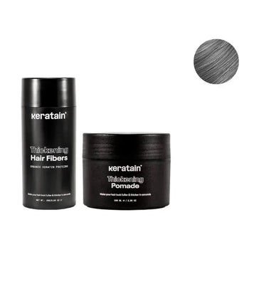 Pomada Keratain + Fibras capilares Keratain - Cinzento (25 gr) Keratain pomade + Keratain hair fibers – Gray (25 gr) - Hairgivers