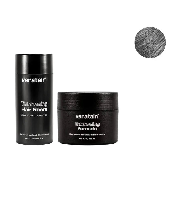 Keratain pomade + Keratain hair fibers – Gray (25 gr) - Hairgivers