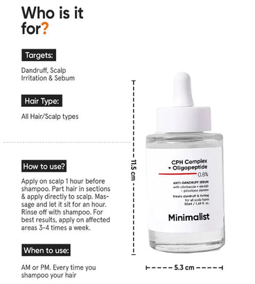 Minimalist CPH Complex + Oligopeptide 0.8% anti-dandruff scalp serum - Hair Growth Specialist
