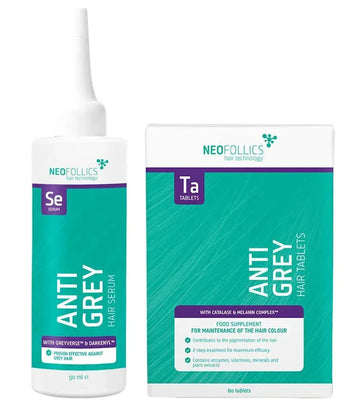 Neofollics Anti Grey Serum + tabletter Neofollics anti-grey serum + tablets combination pack - Hairgivers