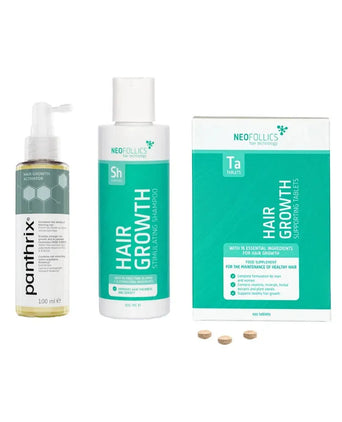 Panthrix hair growth serum + Neofollics shampoo & tablets - Hairgivers