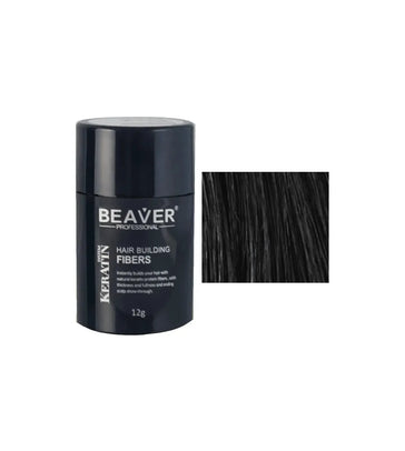 Queratina Beaver - Fibras de construção do cabelo - Preto (12 gr) Beaver keratin hair building fibers - Black (12 gr) - Hairgivers