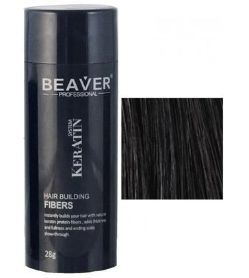 Queratina de Beaver para construção do cabelo - Preto (28 gr) Beaver keratin hair building fibers - Black (28 gr) - Hairgivers