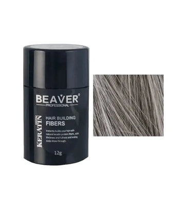 Queratina Beaver - Fibras de construção do cabelo - Cinzento (12 gr) Beaver keratin hair building fibers - Grey (12 gr) - Hairgivers
