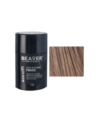 Beaver keratin hair building fibers - Light brown (12 gr) - Hair Growth Specialist