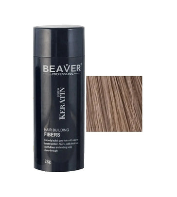 Queratina Beaver - Fibras de construção do cabelo - Castanho claro (28 gr) Beaver keratin hair building fibers - Light brown (28 gr) - Hairgivers