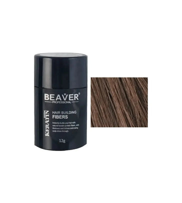 Queratina Beaver - Fibras de construção do cabelo - Castanho médio (12 gr) Beaver keratin hair building fibers - Medium brown (12 gr) - Hairgivers