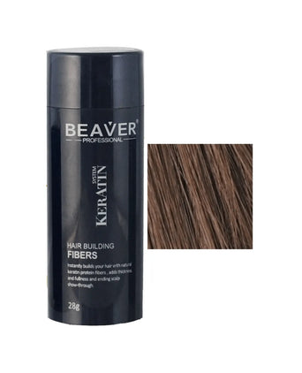 Beaver keratin hair building fibers - Medium brown (28 gr) - Hair Growth Specialist