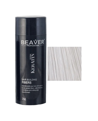 Beaver keratin hair building fibers - White (28 gr) - Hair Growth Specialist
