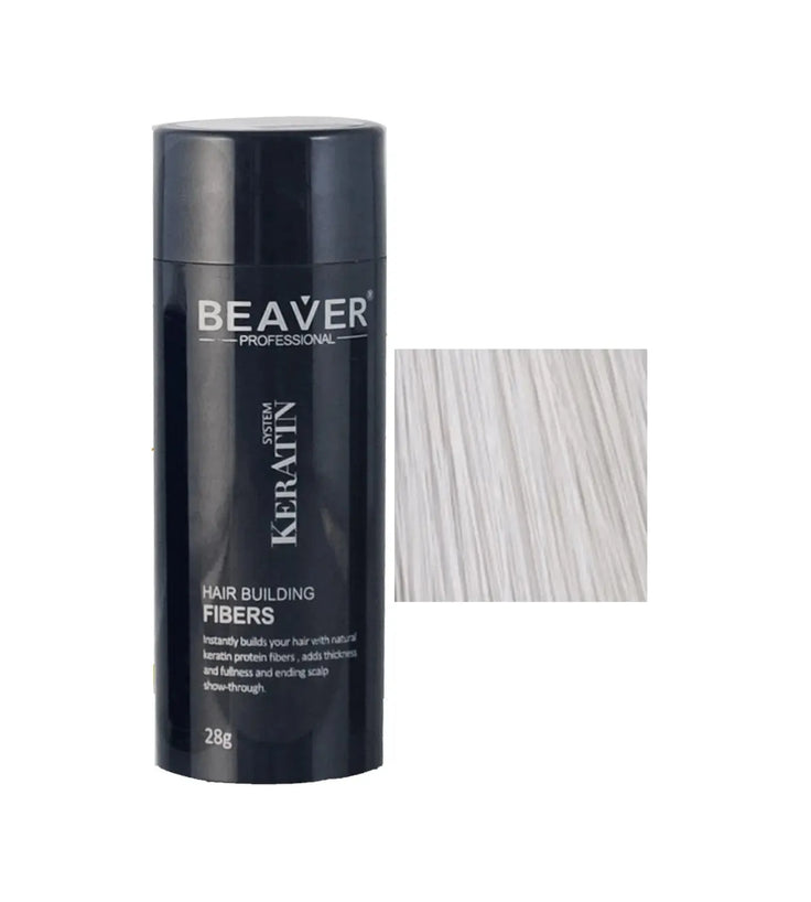 Beaver keratin hair building fibers - White (28 gr) - Hairgivers