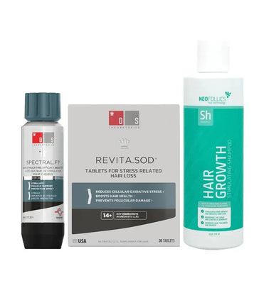 Spectral.F7 Serum + Revita.SOD Tablets & Neofollics Shampoo Treatment for hair loss due to stress - Hairgivers